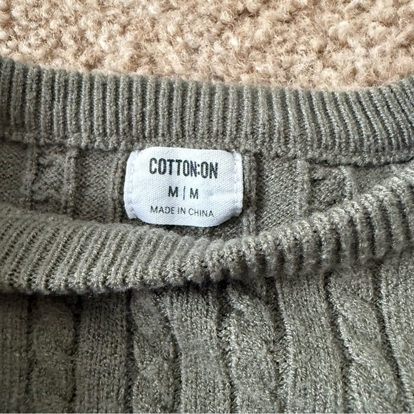 Cotton On Green Crew Neck Sweater with Ribbed Knit - Picture 4 of 4